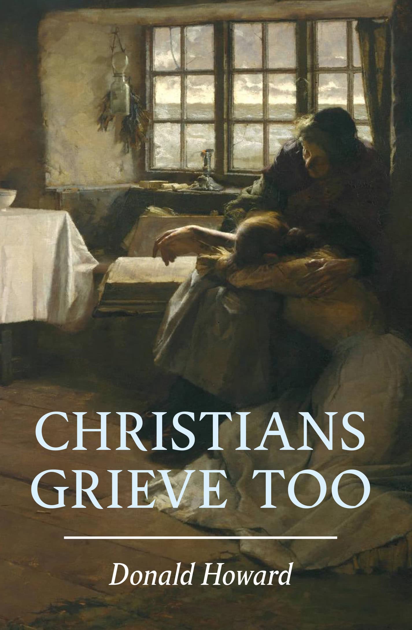A warm, intimate scene from Christian life illustrating love, grief, and spiritual solace.