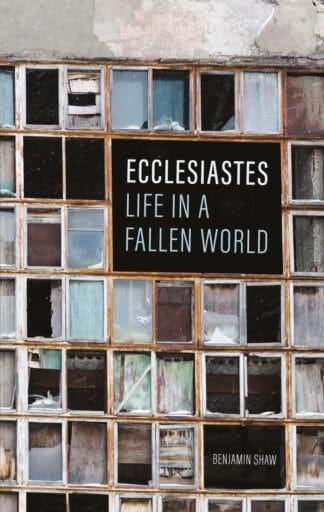2. A weathered building wall with a large black sign that reads "Ecclesiastes: Life in a Fallen World" promotes Christian teachings by Benjamin Shaw, symbolising resilience and hope in a decaying world.