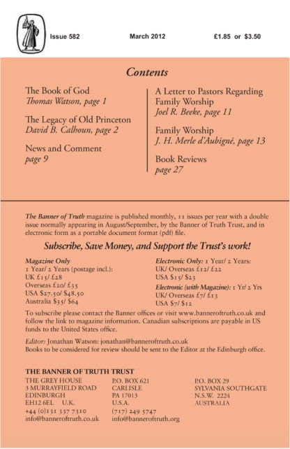 March 2012 Magazine – Banner of Truth USA