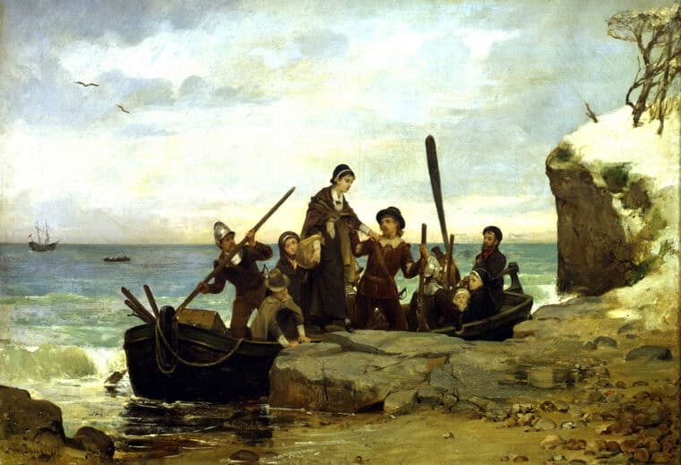 'The Landing of the Pilgrims' (1877) by Henry A. Bacon